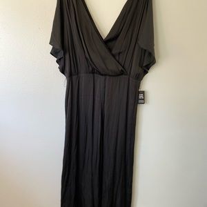 Black silky Express cropped jumpsuit